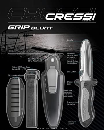 CRESSI GRIP, BLUNT TIP & SPEAR TIP KNIFE